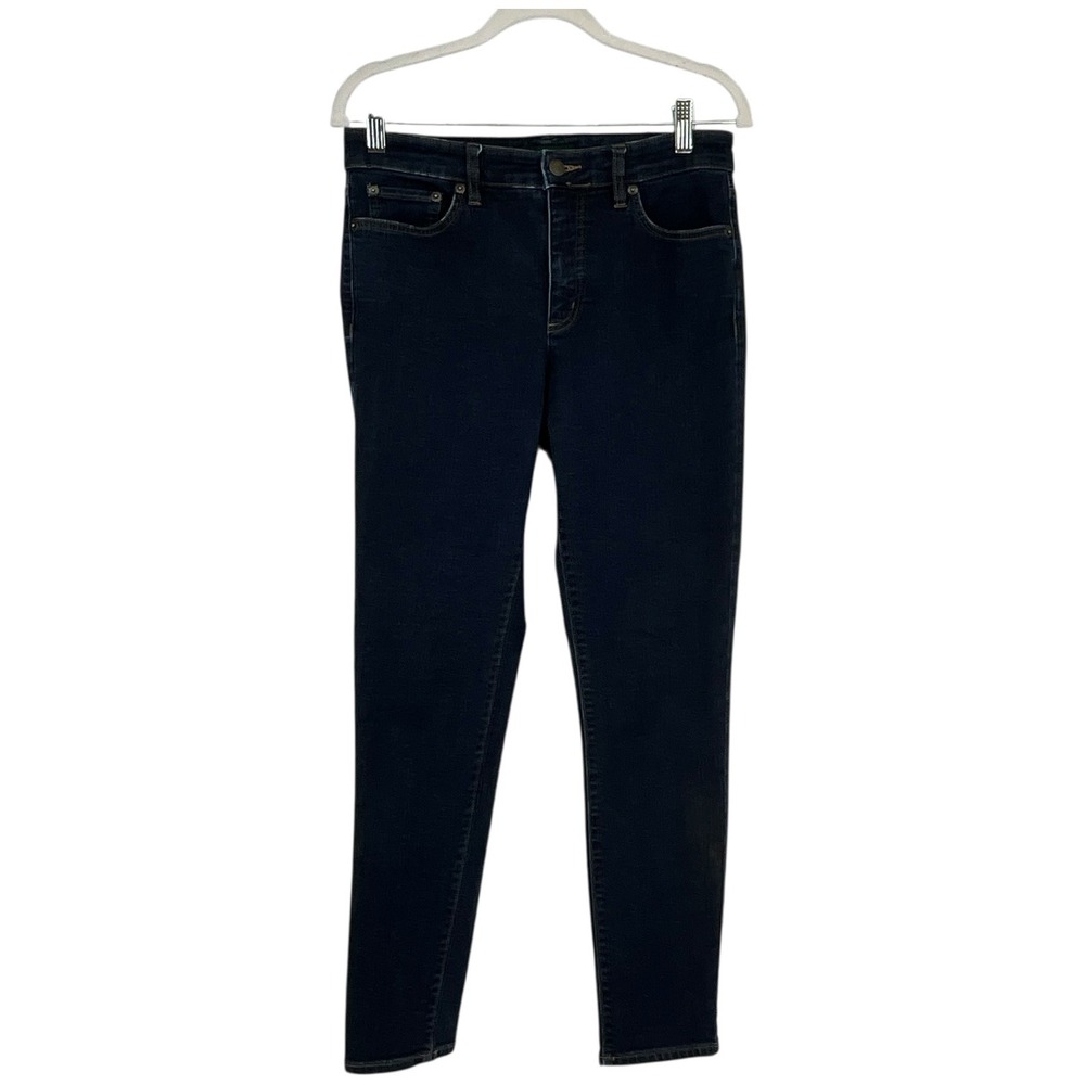 Lauren Ralph Lauren Classic Skinny Curvy Dark Wash Jeans Sz 6 Designer Denim‎
